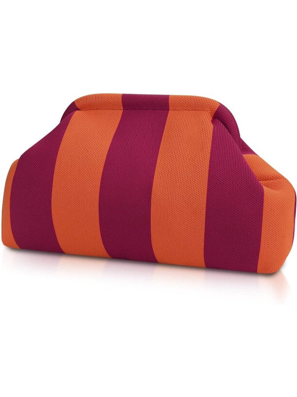 Women's Orange Purple Woven Clutch Purse Striped Dumpling Crochet Beach Handbag
